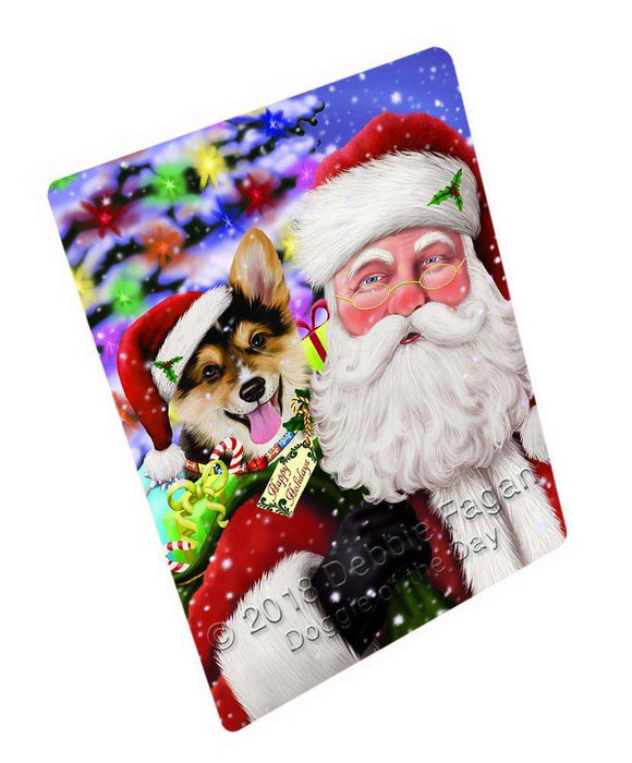 Santa Carrying Corgi Dog and Christmas Presents Cutting Board C66396
