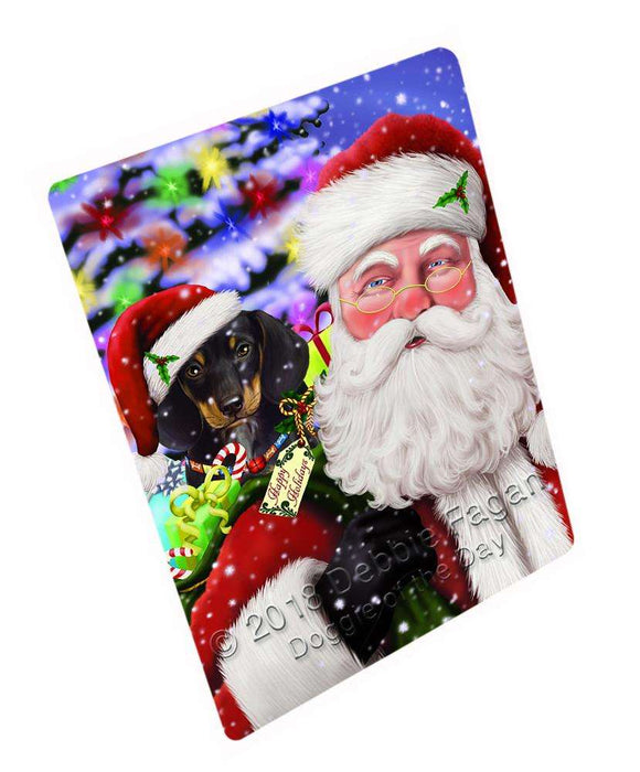 Santa Carrying Dachshund Dog and Christmas Presents Blanket BLNKT103215