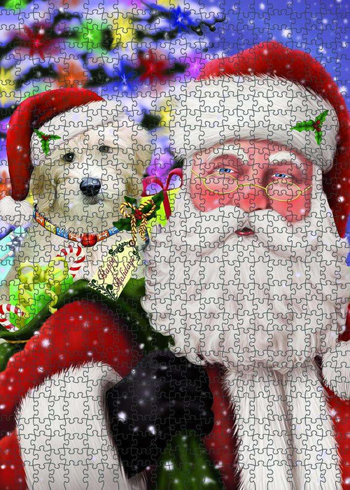 Santa Carrying Goldendoodle Dog and Christmas Presents Puzzle  PUZL81912