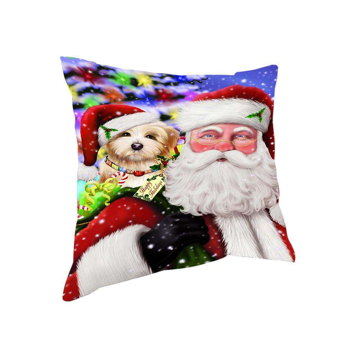 Santa Carrying Havanese Dog and Christmas Presents Pillow PIL72596