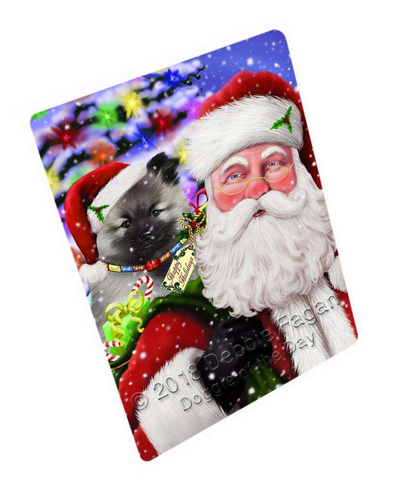 Santa Carrying Keeshond Dog and Christmas Presents Blanket BLNKT100578