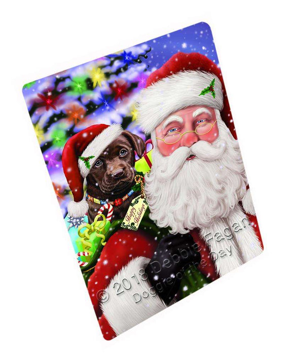 Santa Carrying Labrador Retriever Dog and Christmas Presents Blanket BLNKT103296