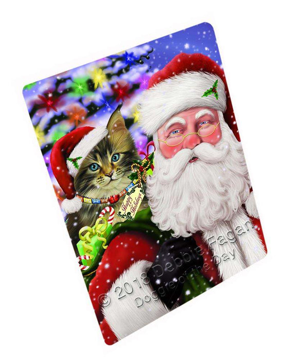 Santa Carrying Maine Coon Cat and Christmas Presents Blanket BLNKT100605