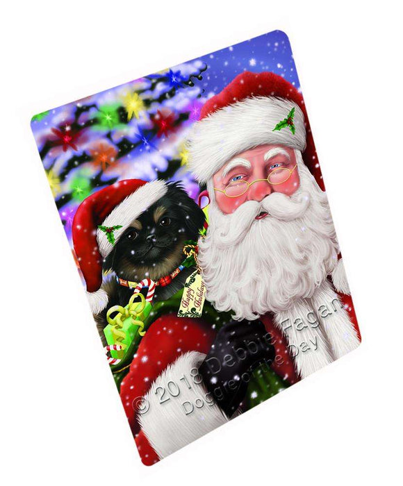 Santa Carrying Pekingese Dog and Christmas Presents Cutting Board C66444
