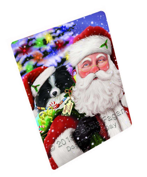 Santa Carrying Pomeranian Dog and Christmas Presents Blanket BLNKT103386