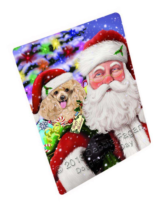 Santa Carrying Poodle Dog and Christmas Presents Cutting Board C66465
