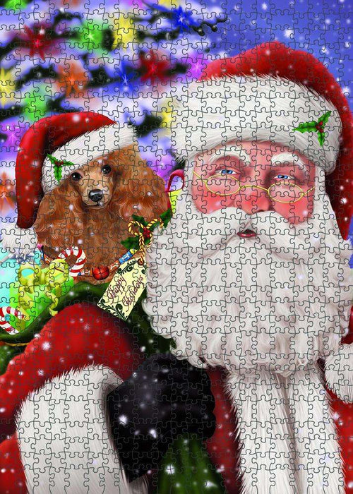 Santa Carrying Poodle Dog and Christmas Presents Puzzle  PUZL83192