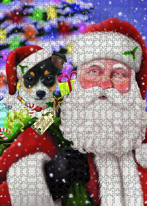 Santa Carrying Rat Terrier Dog and Christmas Presents Puzzle  PUZL83196