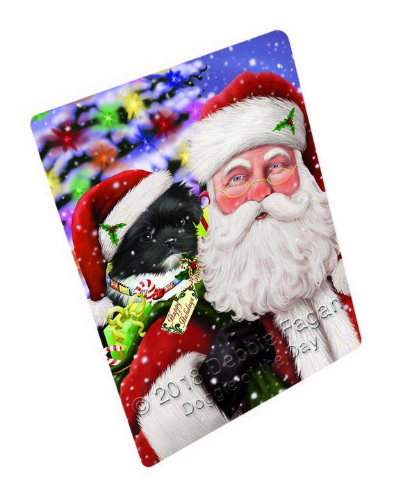Santa Carrying Shih Tzu Dog and Christmas Presents Blanket BLNKT103530