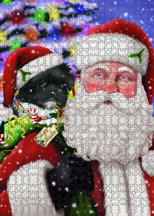 Santa Carrying Shih Tzu Dog and Christmas Presents Puzzle  PUZL83240