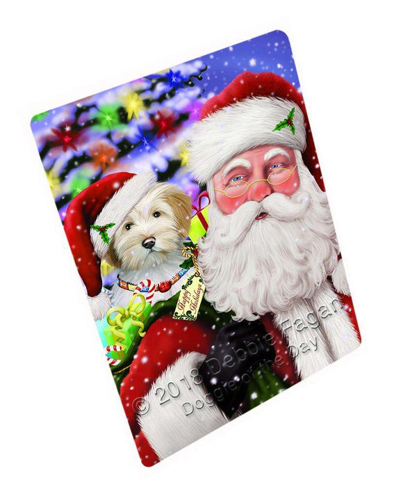 Santa Carrying Tibetan Terrier Dog and Christmas Presents Cutting Board C66522