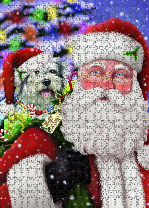 Santa Carrying Tibetan Terrier Dog and Christmas Presents Puzzle  PUZL83300