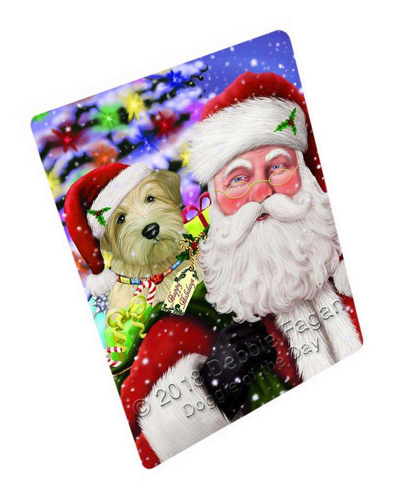 Santa Carrying Wheaten Terrier Dog and Christmas Presents Cutting Board C65571