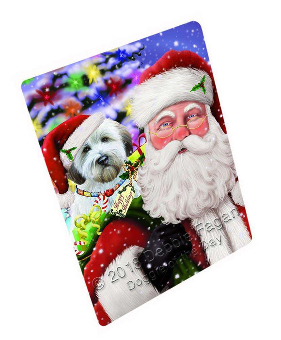 Santa Carrying Wheaten Terrier Dog and Christmas Presents Cutting Board C65574