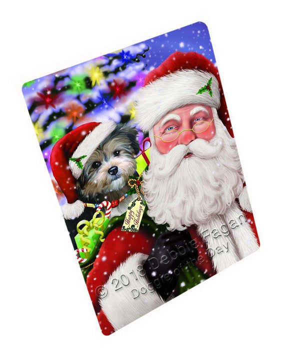 Santa Carrying Yorkipoo Dog and Christmas Presents Blanket BLNKT100785