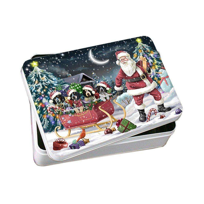 Santa Sled Dogs Bluetick Coonhound Christmas Photo Storage Tin PTIN0508