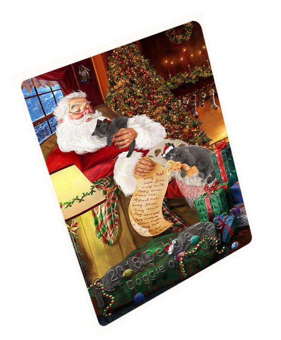 Santa Sleeping With British Shorthair Cats Christmas Magnet Mini (3.5" x 2") MAG62883