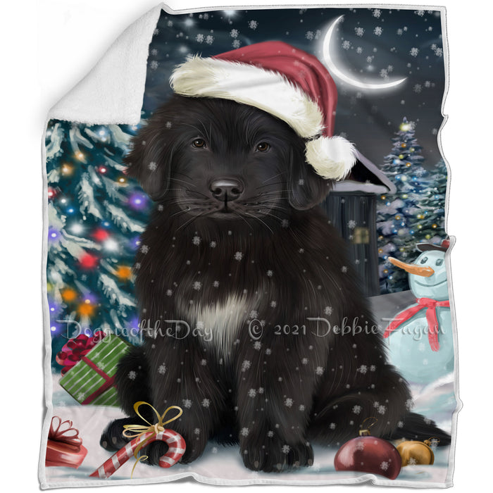 Have a Holly Jolly Christmas Happy Holidays Newfoundland Dog Blanket BLNKT105510