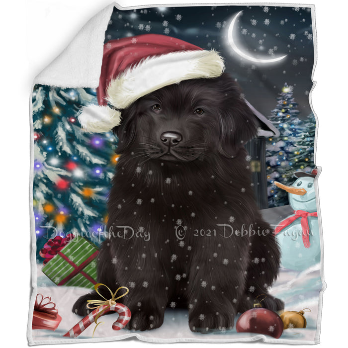 Have a Holly Jolly Christmas Happy Holidays Newfoundland Dog Blanket BLNKT105519