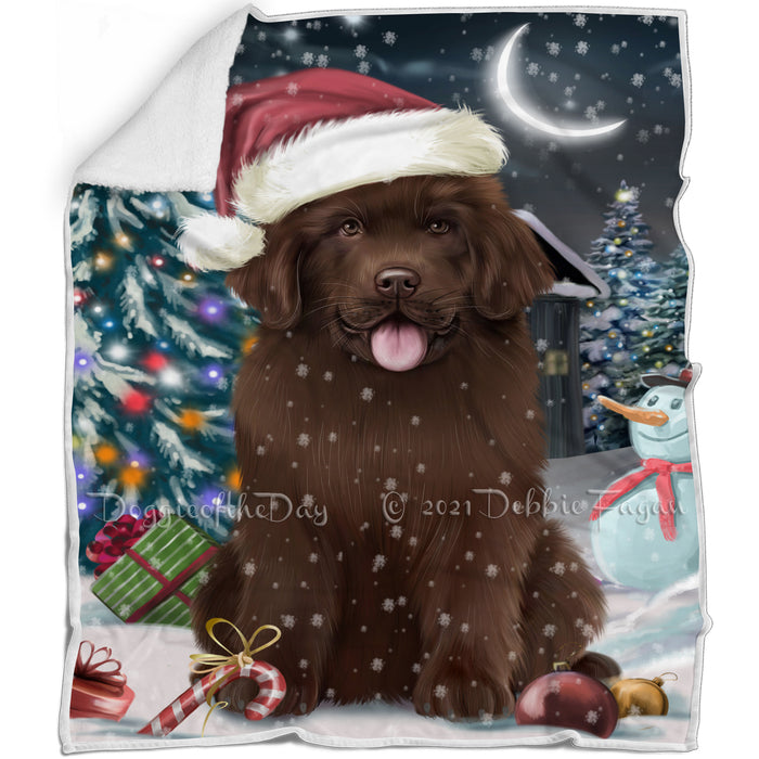 Have a Holly Jolly Christmas Happy Holidays Newfoundland Dog Blanket BLNKT105537