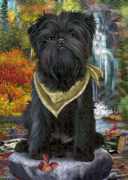 Scenic Waterfall Affenpinscher Dog Puzzle with Photo Tin PUZL52653