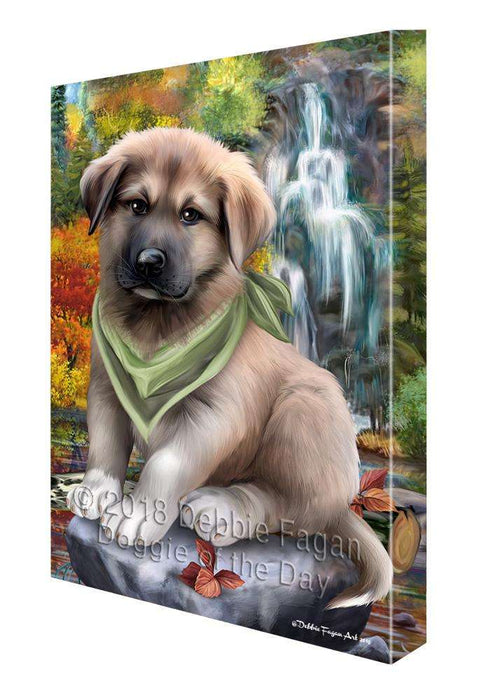 Scenic Waterfall Anatolian Shepherd Dog Canvas Wall Art CVS62863