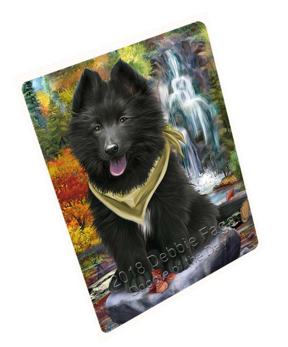 Scenic Waterfall Belgian Shepherd Dog Large Refrigerator / Dishwasher Magnet RMAG57870