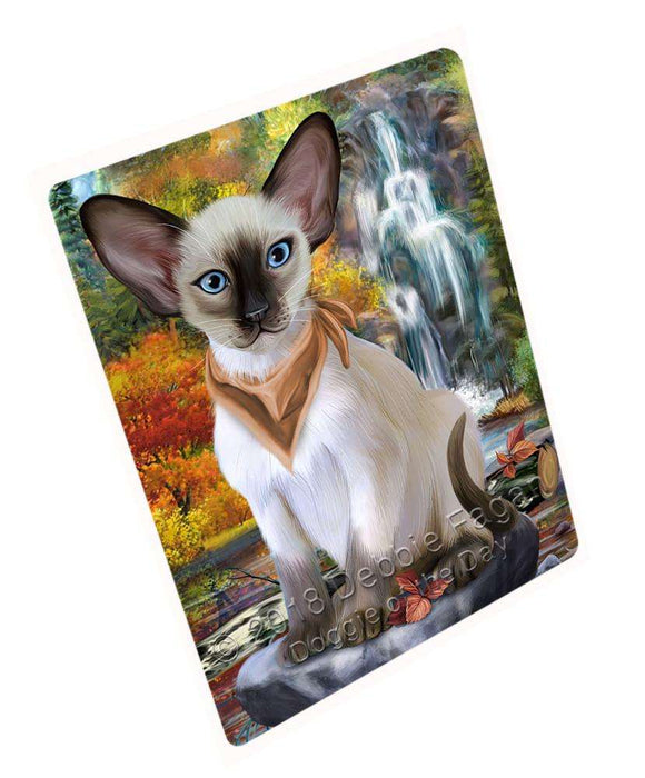Scenic Waterfall Blue Point Siamese Cat Cutting Board C68835