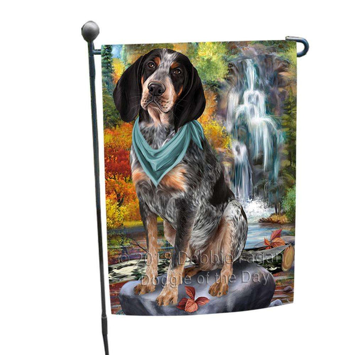 Scenic Waterfall Bluetick Coonhound Dog Garden Flag GFLG51838