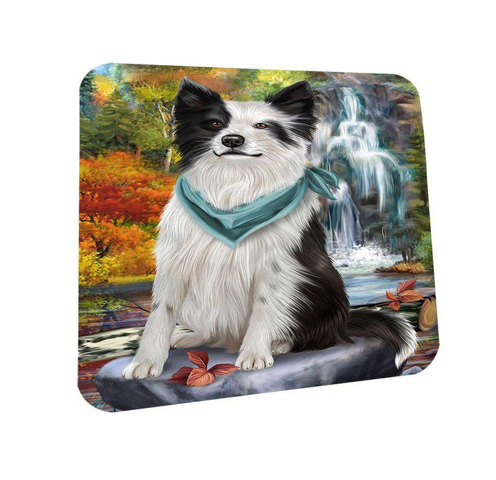 Scenic Waterfall Border Collie Dog Coasters Set of 4 CST49619