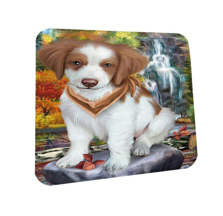 Scenic Waterfall Brittany Spaniel Dog Coasters Set of 4 CST49621