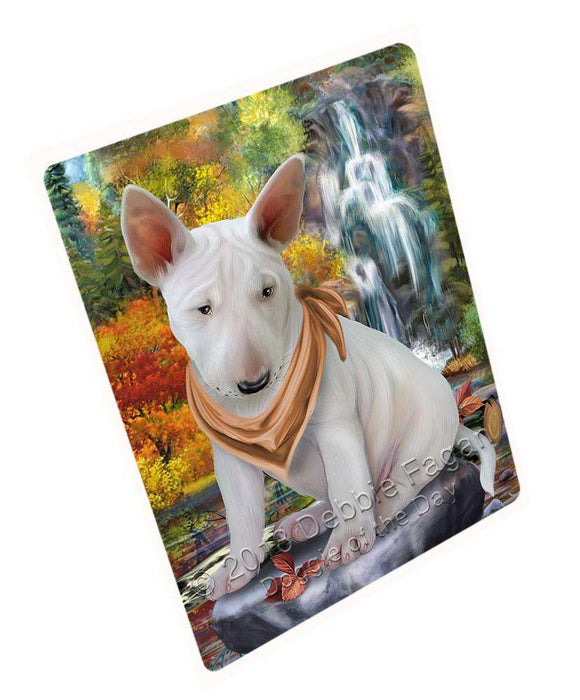 Scenic Waterfall Bull Terrier Dog Cutting Board C59787