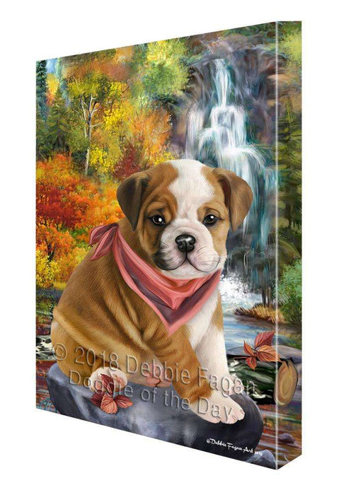 Scenic Waterfall Bulldog Canvas Wall Art CVS67669