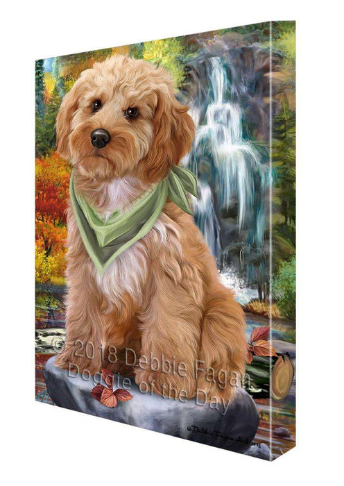 Scenic Waterfall Cockapoo Dog Canvas Print Wall Art Décor CVS84014