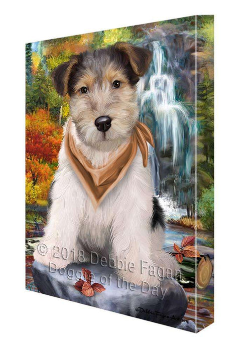 Scenic Waterfall Fox Terrier Dog Canvas Print Wall Art Décor CVS84257
