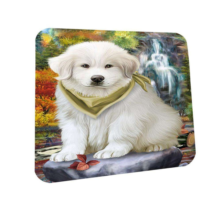 Scenic Waterfall Great Pyrenees Dog Coasters Set of 4 CST50133