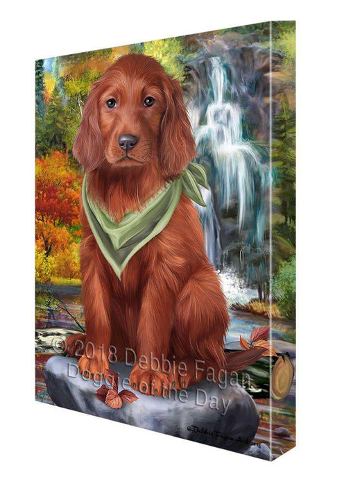 Scenic Waterfall Irish Setter Dog Canvas Print Wall Art Décor CVS84392