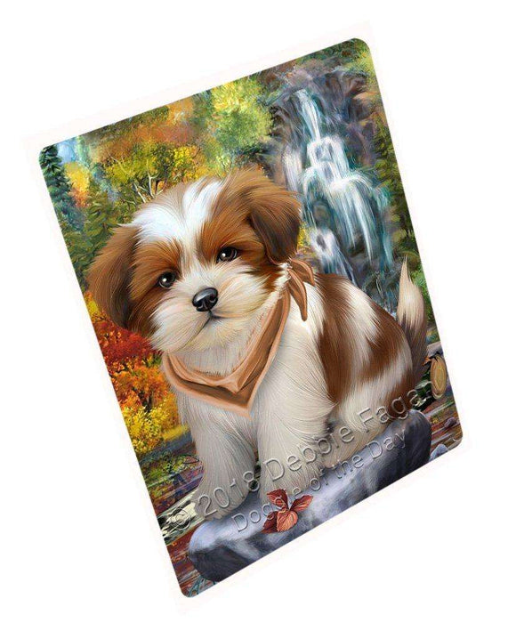 Scenic Waterfall Lhasa Apso Dog Magnet Mini (3.5" x 2") mag52209