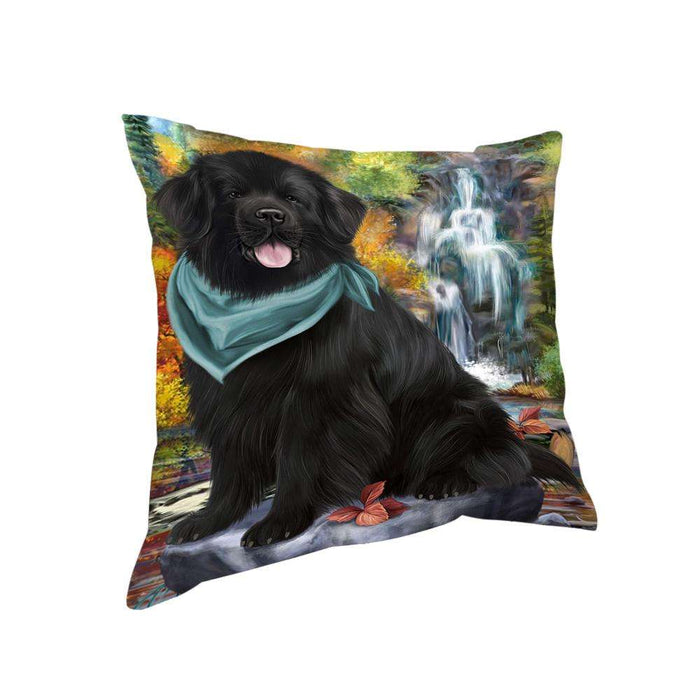 Scenic Waterfall Newfoundland Dog Pillow PIL75820