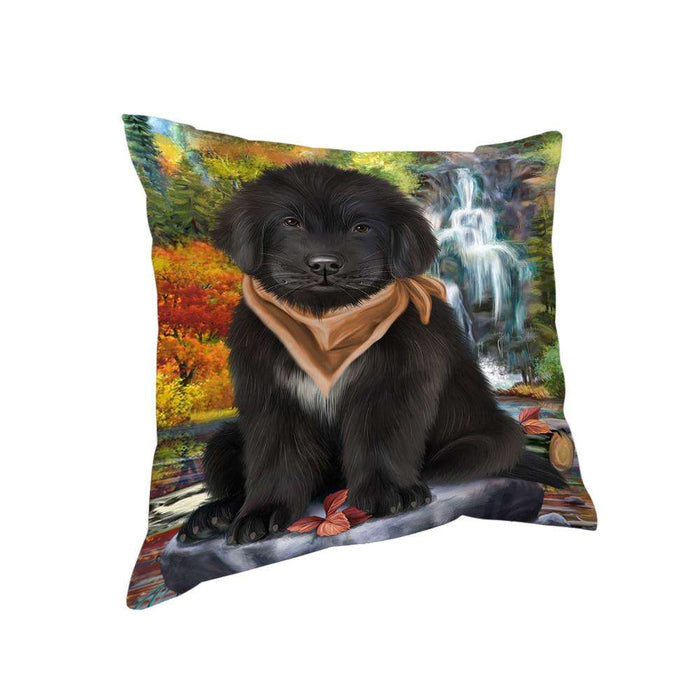 Scenic Waterfall Newfoundland Dog Pillow PIL75824