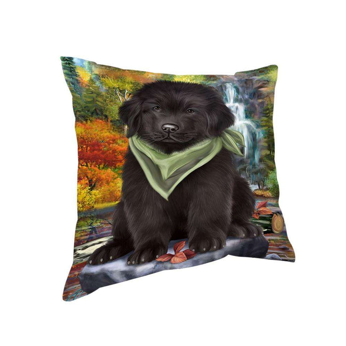 Scenic Waterfall Newfoundland Dog Pillow PIL75836