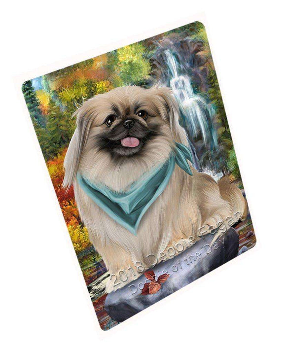 Scenic Waterfall Pekingese Dog Magnet Mini (3.5" x 2") mag52275