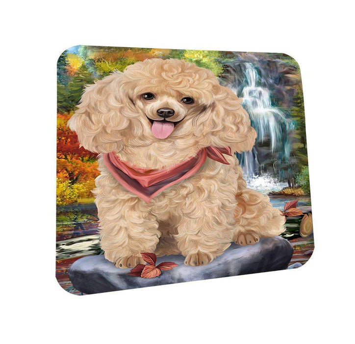 Scenic Waterfall Poodle Dog Coasters Set of 4 CST49437