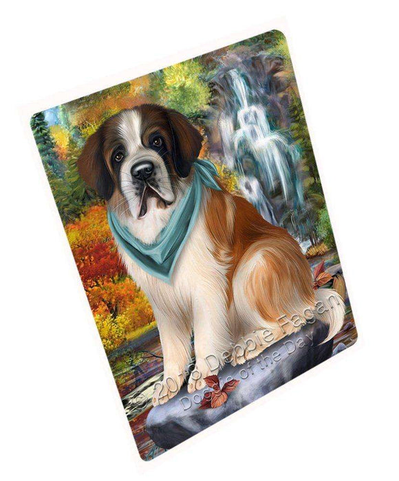 Scenic Waterfall Saint Bernard Dog Magnet Mini (3.5" x 2") mag52329