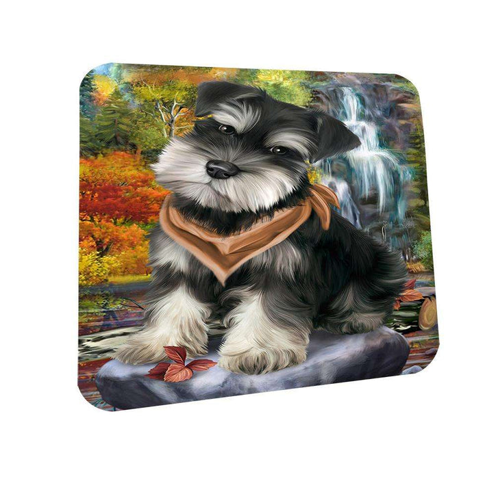 Scenic Waterfall Schnauzer Dog Coasters Set of 4 CST49454