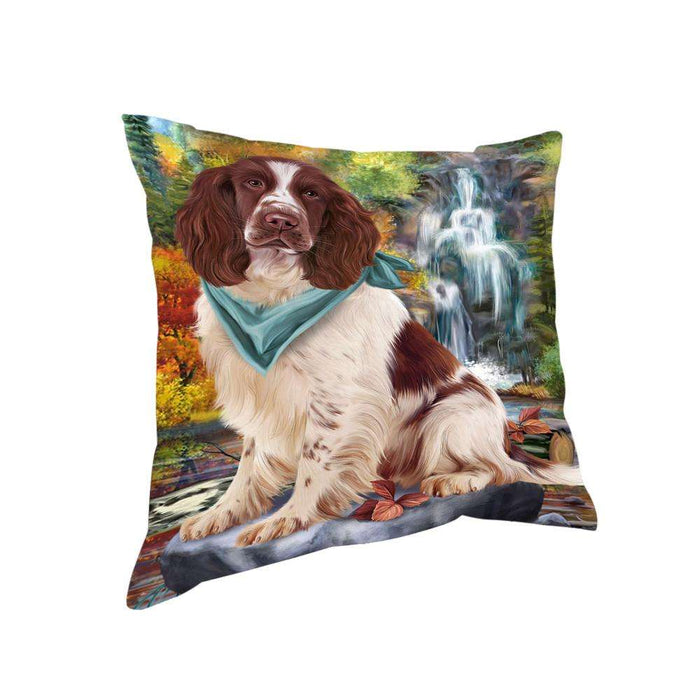 Scenic Waterfall Springer Spaniel Dog Pillow PIL75892