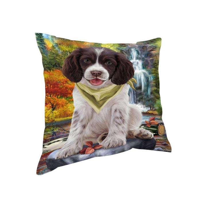 Scenic Waterfall Springer Spaniel Dog Pillow PIL75900