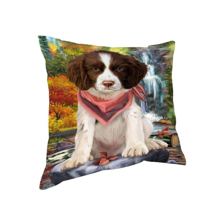 Scenic Waterfall Springer Spaniel Dog Pillow PIL75904