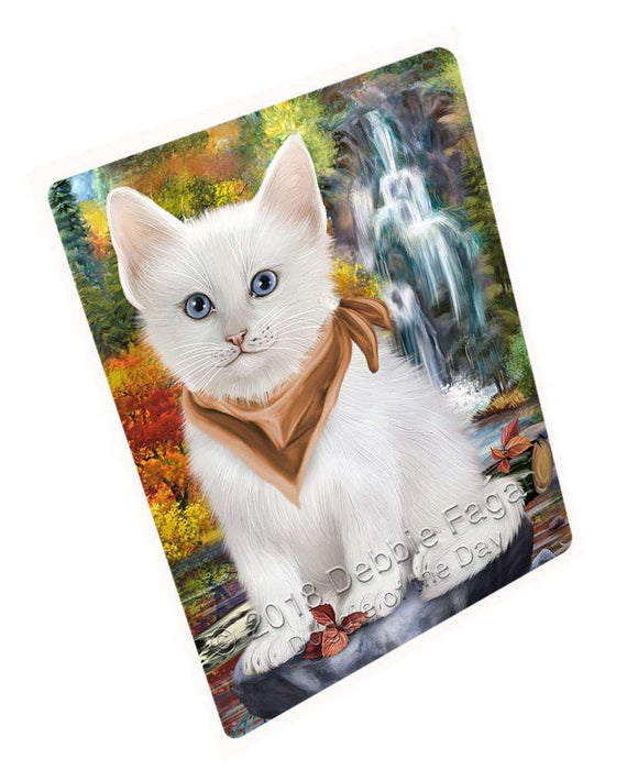Scenic Waterfall Turkish Angora Cat Cutting Board C68934