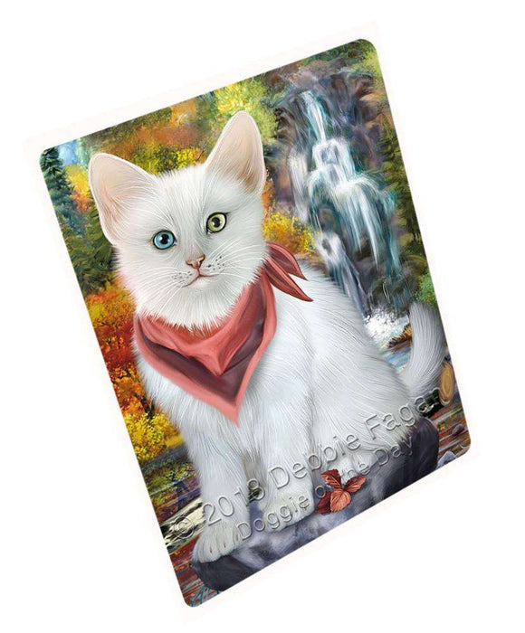Scenic Waterfall Turkish Angora Cat Cutting Board C68937